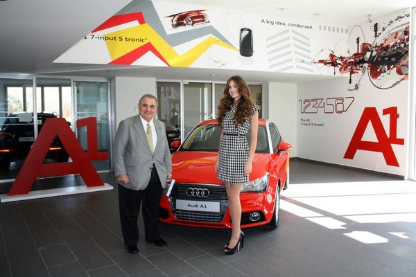 Miss Lebanon 2012 with her new ride Audi A1